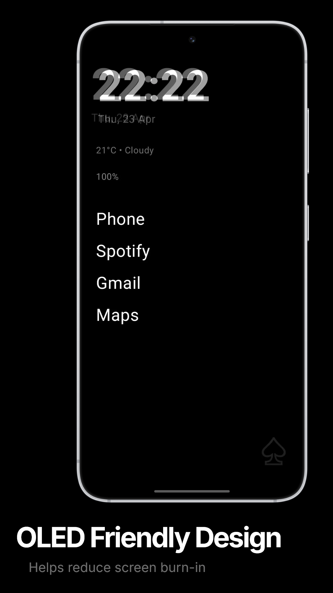 Spade Launcher OLED friendly theme